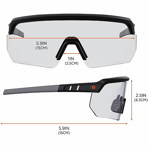 Ergodyne AEGIR Enhanced Anti-Fog Safety Glasses Recommended for: Eye, Outdoor, Construction, Landscaping, Carpentry, Woodworking, Boating, Skiing, Fishing, Hunting, Shooting, ... - UVA, UVB, UVC, Ultraviolet, Sun Protection - Strap Closure - Polyc (55002)