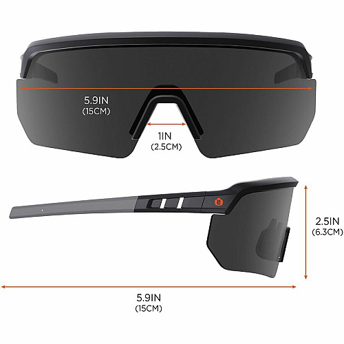 Ergodyne AEGIR Enhanced Anti-Fog Safety Glasses Recommended for: Eye, Outdoor, Construction, Landscaping, Carpentry, Woodworking, Boating, Skiing, Fishing, Hunting, Shooting, ... - UVA, UVB, UVC, Sun, Ultraviolet Protection - Strap Closure - Polyc (55006)
