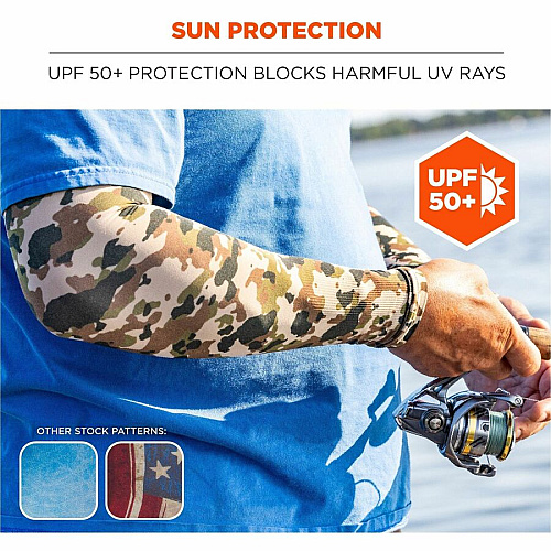 Chill-Its 6695 Sun Protection Arm Sleeves Blue - UV Protection, Moisture Wicking, Stretchable, Machine Washable (12195)