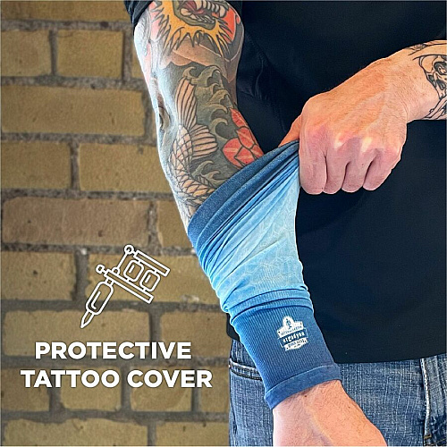 Chill-Its 6695 Sun Protection Arm Sleeves Blue - UV Protection, Moisture Wicking, Stretchable, Machine Washable (12195)