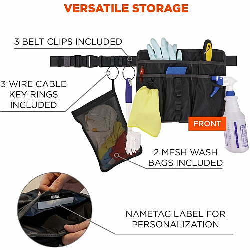 Arsenal 5715 Carrying Case (Pouch) Brush, Cleaning Kit, Towel - Black Water Resistant Exterior, Abrasion Resistant Exterior, Water Proof, Water Resistant, Abrasion Resistant - Mesh, Nylon, Polyester Body - Waistband, Belt Clip, Ring - 13.5" Height (13718)
