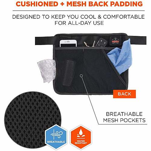 Arsenal 5715 Carrying Case (Pouch) Brush, Cleaning Kit, Towel - Black Water Resistant Exterior, Abrasion Resistant Exterior, Water Proof, Water Resistant, Abrasion Resistant - Mesh, Nylon, Polyester Body - Waistband, Belt Clip, Ring - 13.5" Height (13718)