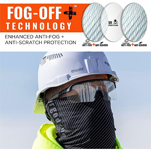 Ergodyne AEGIR Enhanced Anti-Fog Safety Glasses Recommended for: Eye, Outdoor, Construction, Landscaping, Carpentry, Woodworking, Boating, Skiing, Fishing, Hunting, Shooting, ... - UVA, UVB, UVC, Ultraviolet, Sun Protection - Strap Closure - Polyc (55004)