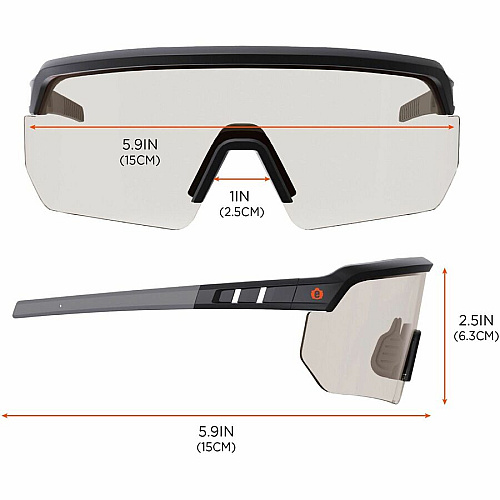 Ergodyne AEGIR Enhanced Anti-Fog Safety Glasses Recommended for: Eye, Outdoor, Construction, Landscaping, Carpentry, Woodworking, Boating, Skiing, Fishing, Hunting, Shooting, ... - UVA, UVB, UVC, Ultraviolet, Sun Protection - Strap Closure - Polyc (55004)