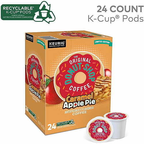 Donut Shop K-Cup Caramel Apple Pie Coffee Compatible with Keurig Brewer - Light - K-Cup - Caramel Apple Pie - Kosher - 24 / Box (8101)