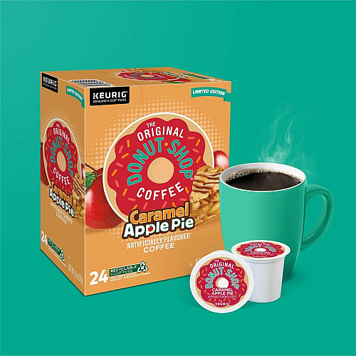 Donut Shop K-Cup Caramel Apple Pie Coffee Compatible with Keurig Brewer - Light - K-Cup - Caramel Apple Pie - Kosher - 24 / Box (8101)