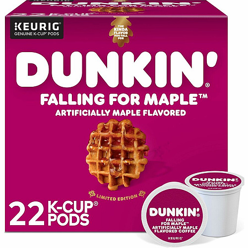 Dunkin Donuts Dunkin' Donuts&reg; K-Cup Falling for Maple Artificially Maple Flavored Coffee Compatible with Keurig Brewer - Medium - K-Cup - Maple, Arabica - 22 / Box (1478)
