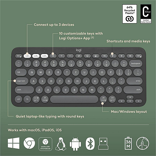 Logitech Pebble 2 Combo Keyboard & Mouse (920012061)