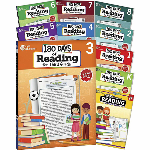 Shell Education 180 Days of Reading for First Grade, 2nd Edition Printed Book Grade 1 - English - 1 Each (135043)