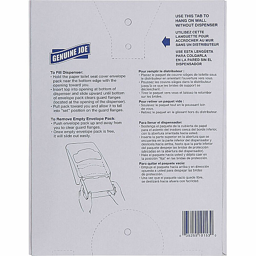 Genuine Joe Quarter-Fold Toilet Seat Covers Quarter-fold - For Toilet - White - Paper - 200/Pack - 25 / Carton (GJO10153)