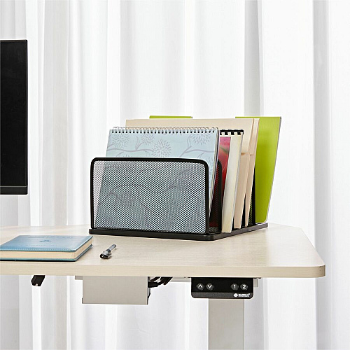 Lorell 5-Tier Letter Tray 5 Tier(s) - Vertical - Side-loading, Sturdy - Black - Steel Mesh - 1 Each (LLR95282)