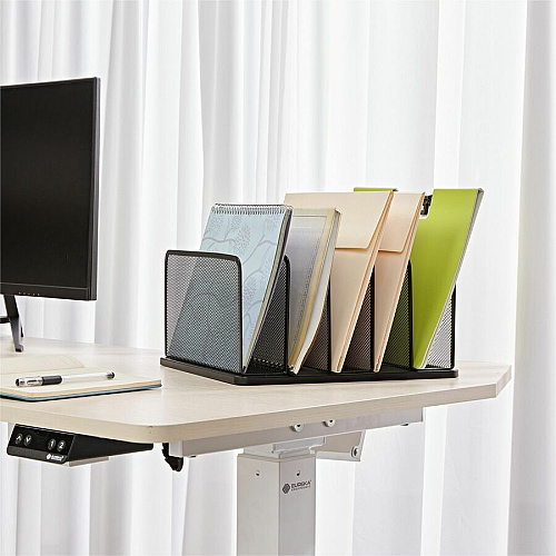 Lorell 5-Tier Letter Tray 5 Tier(s) - Vertical - Side-loading, Sturdy - Black - Steel Mesh - 1 Each (LLR95282)