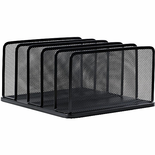 Lorell 5-Tier Letter Tray 5 Tier(s) - Vertical - Side-loading, Sturdy - Black - Steel Mesh - 1 Each (LLR95282)