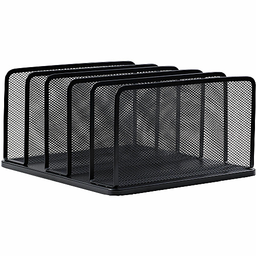 Lorell 5-Tier Letter Tray 5 Tier(s) - Vertical - Side-loading, Sturdy - Black - Steel Mesh - 1 Each (LLR95282)
