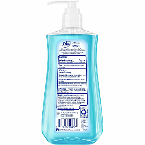 Dial Spring Antibacterial Hand Soap Spring Water ScentFor - 11 fl oz (325.3 mL) - Bacteria Remover - Multipurpose - Moisturizing - Antibacterial - Blue - 1 Each (20953)