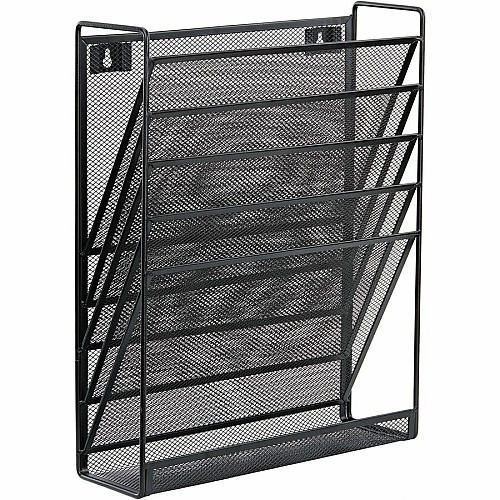 Lorell 5-Pocket Wall File 5 Pocket(s) - Black - Steel Mesh - 1 Each (LLR95280)