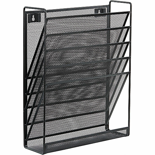 Lorell 5-Pocket Wall File 5 Pocket(s) - Black - Steel Mesh - 1 Each (LLR95280)