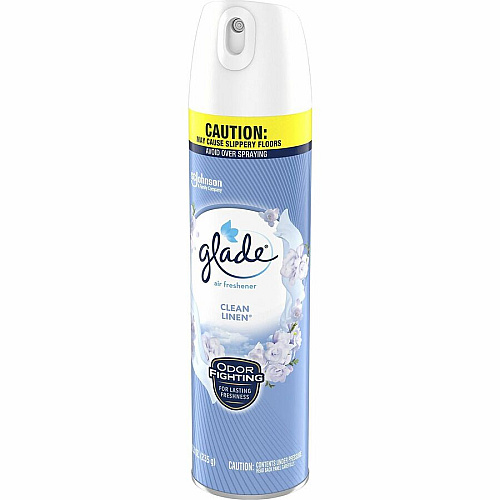 Glade Clean Linen Air Freshener Spray Aerosol - 8.3 fl oz (0.3 quart) - Clean Linen - CFC-free, Ozone-safe/ - 6 / Carton (346467CT)