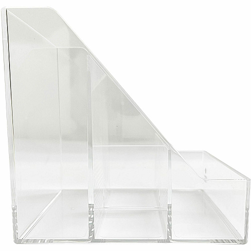 Business Source 4-Compartment Desktop Organizer 4 Compartment(s) - 5.50" Height x 5.60" Width x 5.60" Depth - Desktop - Durable - Clear - Acrylic - 1 Each (BSN11883)