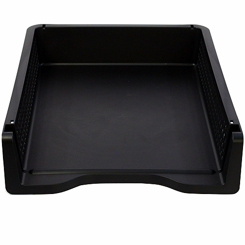 Business Source Stackable Letter Tray Stackable, Front Loading - Black - Plastic - 1 Each (BSN42571)