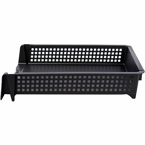 Business Source Stackable Letter Tray Stackable, Front Loading - Black - Plastic - 1 Each (BSN42571)