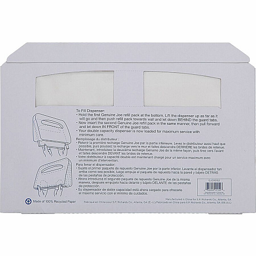 Genuine Joe Toilet Seat Covers Half-fold - For Public Toilet - White - 250/Pack - 4 / Carton (GJO10152)