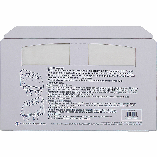 Genuine Joe Toilet Seat Covers Half-fold - For Public Toilet - White - 250/Pack - 4 / Carton (GJO10152)