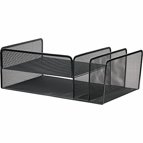 Lorell 4-Tier File Organizer 4 Tier(s) - Horizontal/Vertical - Desktop - Black - Steel Mesh - 1 Each (LLR95281)