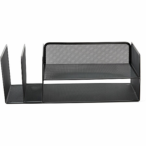 Lorell 4-Tier File Organizer 4 Tier(s) - Horizontal/Vertical - Desktop - Black - Steel Mesh - 1 Each (LLR95281)