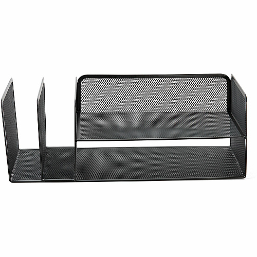 Lorell 4-Tier File Organizer 4 Tier(s) - Horizontal/Vertical - Desktop - Black - Steel Mesh - 1 Each (LLR95281)