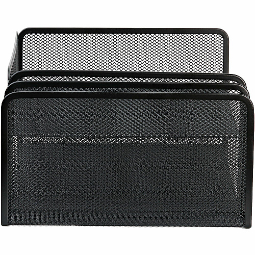 Lorell 4-Tier File Organizer 4 Tier(s) - Horizontal/Vertical - Desktop - Black - Steel Mesh - 1 Each (LLR95281)