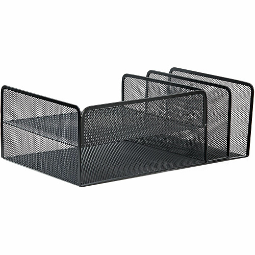 Lorell 4-Tier File Organizer 4 Tier(s) - Horizontal/Vertical - Desktop - Black - Steel Mesh - 1 Each (LLR95281)