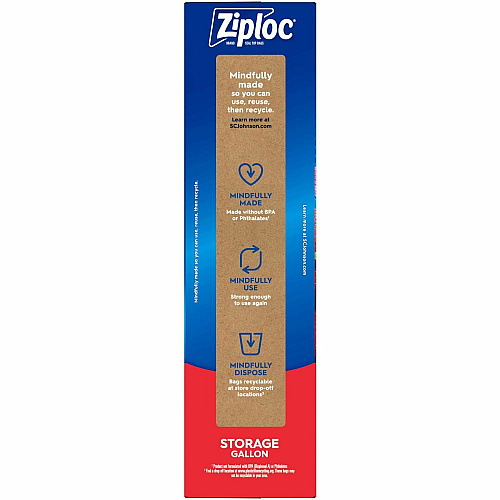 Ziploc&reg; Stand-Up Storage Bags Blue - Kitchen - 38/Box - 9 / Carton (351154CT)