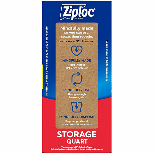 Ziploc&reg; Stand-Up Storage Bags Blue - Kitchen - 80/Box - 9 / Carton (351319CT)