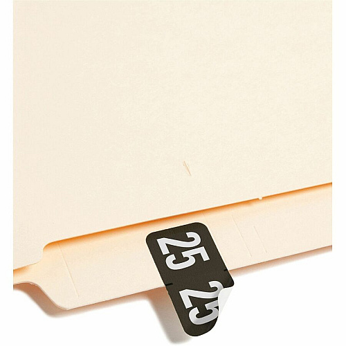 Smead ETYJ Color-Coded Year Labels 25 - 3/4" Height x 1 1/2" Width - Black - 500 / Roll (68325)