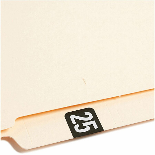 Smead ETYJ Color-Coded Year Labels 25 - 3/4" Height x 1 1/2" Width - Black - 500 / Roll (68325)