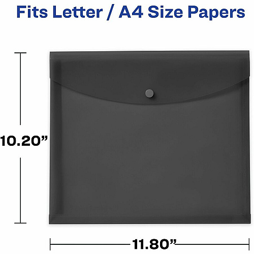 Avery Letter, A4 Recycled Filing Envelope 450 Sheets Capacity - Plastic, Polypropylene - Black, Aqua, Sage, Plum - 0% Recycled - 4 / Pack (73556)