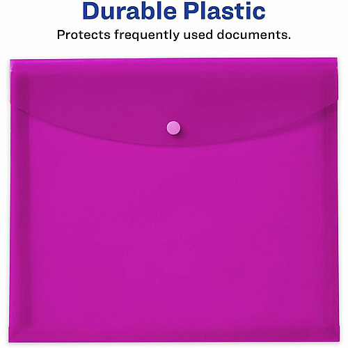 Avery Letter, A4 Recycled Filing Envelope 450 Sheets Capacity - Plastic, Polypropylene - Black, Aqua, Sage, Plum - 0% Recycled - 4 / Pack (73556)
