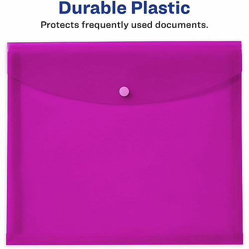 Avery Letter, A4 Recycled Filing Envelope 450 Sheets Capacity - Plastic, Polypropylene - Black, Aqua, Sage, Plum - 0% Recycled - 4 / Pack (73556)