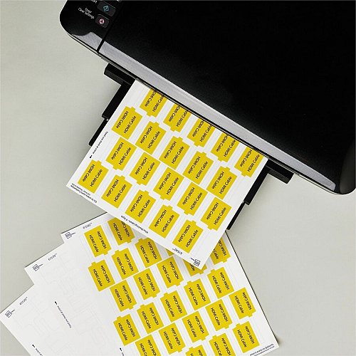 Avery Cable Labels, P-Style, 1.02" x 3.3" , 300 Total Waterproof - 1 1/64" Width x 3 19/64" Length - Permanent Adhesive - P-shaped - Laser, Inkjet - White - Film - Durable, Uncoated, Chlorine-free, PVC-free, Tear Resistant, Print-to-the Edge, Writ (61540)