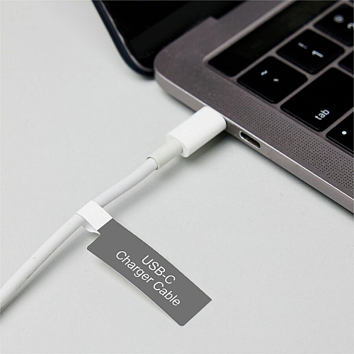 Avery Cable Labels, P-Style, 1.02" x 3.3" , 300 Total Waterproof - 1 1/64" Width x 3 19/64" Length - Permanent Adhesive - P-shaped - Laser, Inkjet - White - Film - Durable, Uncoated, Chlorine-free, PVC-free, Tear Resistant, Print-to-the Edge, Writ (61540)