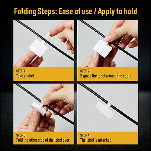 Avery Cable Labels, T-Style, 1.25" x 2" , 300 Total Waterproof - 1 1/4" Width x 2" Length - Permanent Adhesive - T-shaped - Inkjet, Laser - White - Film - Durable, Uncoated, Chlorine-free, PVC-free, Tear Resistant, Print-to-the Edge, Write-on Labe (61539)