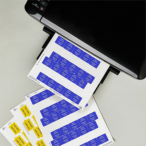 Avery Cable Labels, T-Style, 1.25" x 2" , 300 Total Waterproof - 1 1/4" Width x 2" Length - Permanent Adhesive - T-shaped - Inkjet, Laser - White - Film - Durable, Uncoated, Chlorine-free, PVC-free, Tear Resistant, Print-to-the Edge, Write-on Labe (61539)
