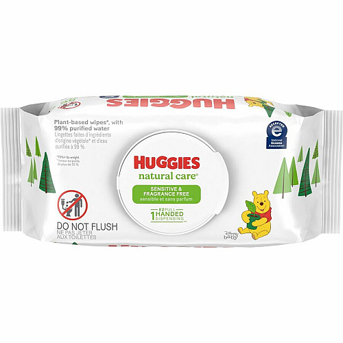 Huggies Natural Care Sensitive Baby Wipes 6.60" Width x 7.70" Length - White - 56 Wipes/Soft Pack - 1 Each (31803)