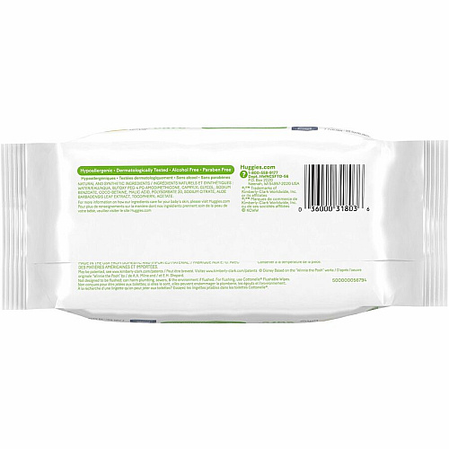 Huggies Natural Care Sensitive Baby Wipes 6.60" Width x 7.70" Length - White - 56 Wipes/Soft Pack - 1 Each (31803)