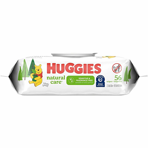 Huggies Natural Care Sensitive Baby Wipes 6.60" Width x 7.70" Length - White - 56 Wipes/Soft Pack - 1 Each (31803)