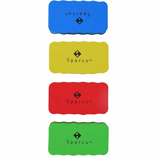 Sparco Magnetic Whiteboard Erasers Magnetic - Assorted - EVA Foam - 12 / Box (70210)