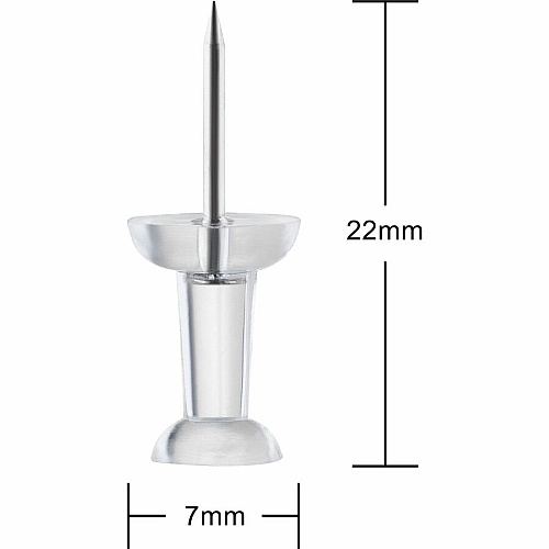 Business Source 1/2" Head Pushpins 0.50" Head - for Notes, Photo, Corkboard, Bulletin Board, Fabric Panel - Clear - 600 / Pack (BSN81004)