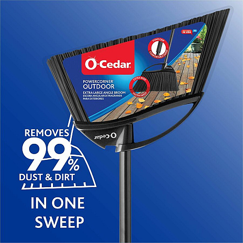 O-Cedar PowerCorner Outdoor Broom Black, Gray - 1 Each (168215)