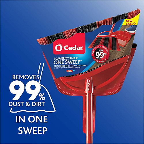 O-Cedar PowerCorner One Sweep Broom Red, Black, Gray - 1 Each (172134)